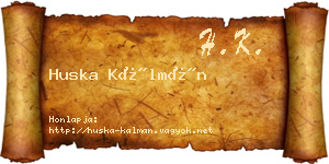 Huska Kálmán névjegykártya